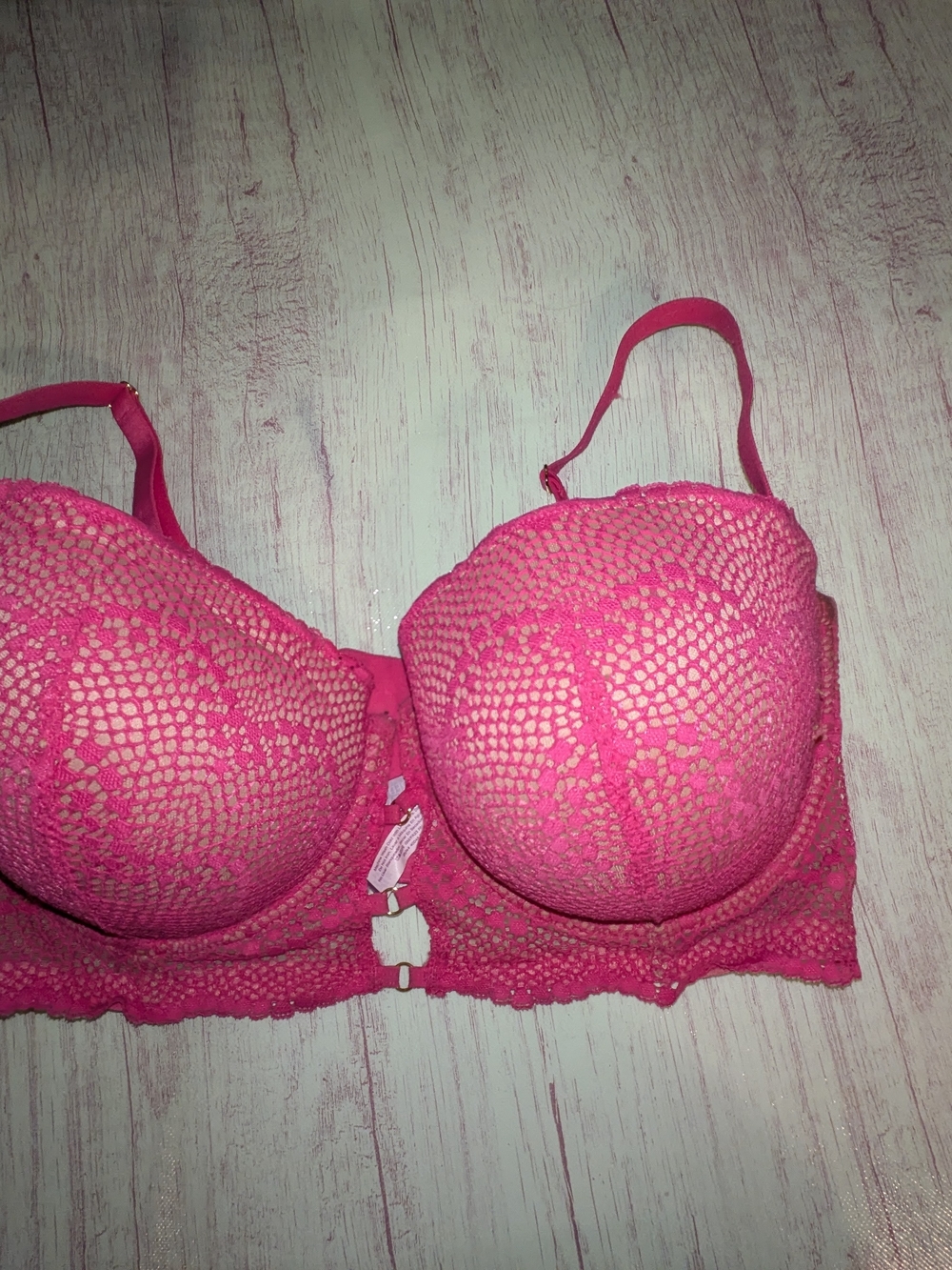 Adore Me Bright Pink Lace Balconette Bra